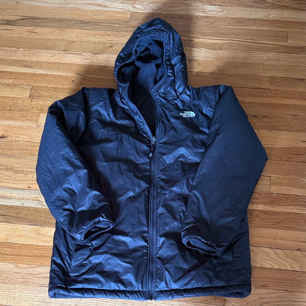 The North Face Reversible Black Hooded Puffer Jacket